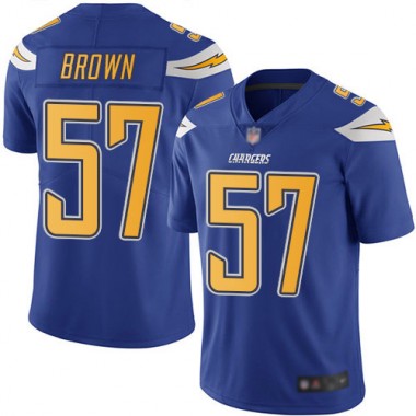 Los Angeles Chargers NFL Football Jatavis Brown Electric Blue Jersey Youth Limited #57 Rush Vapor Untouchable->youth nfl jersey->Youth Jersey